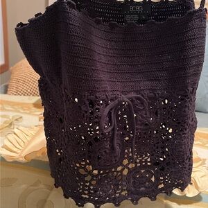 BCBG Maxazria size large tank top with crocheted see-through summer fun.